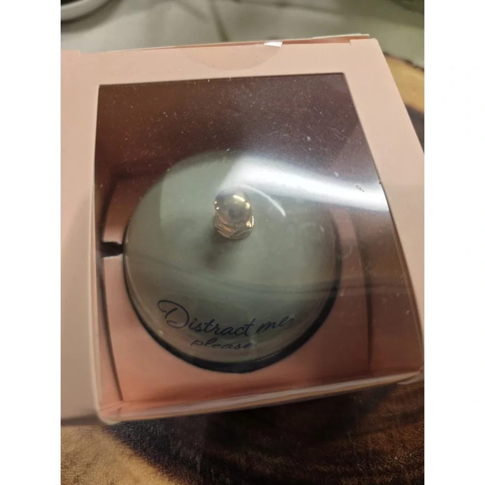 Carven‎ Novelty Blue Metal Desk Bell Glossy Finish Boxed 